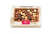 Coffret turbinés 300 gr amandes crème de nougat  perles caramel et noisettes Gianduja