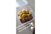Boulettes de boeuf sauce à l'estragon et pommes de terre aux herbes fraiche 
