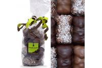 16 Oursons Guimauve enrobés de chocolat noir, de chocolat au lait et de chocolat au lait et coco râpée