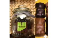 Bonbonnière 16 Oursons Guimauve enrobés de Chocolat au lait et de chocolat noir