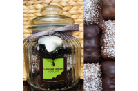 Bonbonnière 16 Oursons Guimauve enrobés de chocolat noir, de chocolat au lait et de lait et coco râpée
