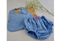 Ensemble Blommer et Bavoir Surcyclé   - 3 ou 6 Mois -